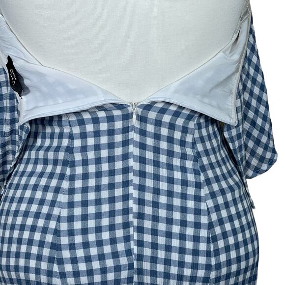 VICI Women’s Blue & White Gingham Midi Halter Sorority Graduation Dress Medium - Picture 8 of 14